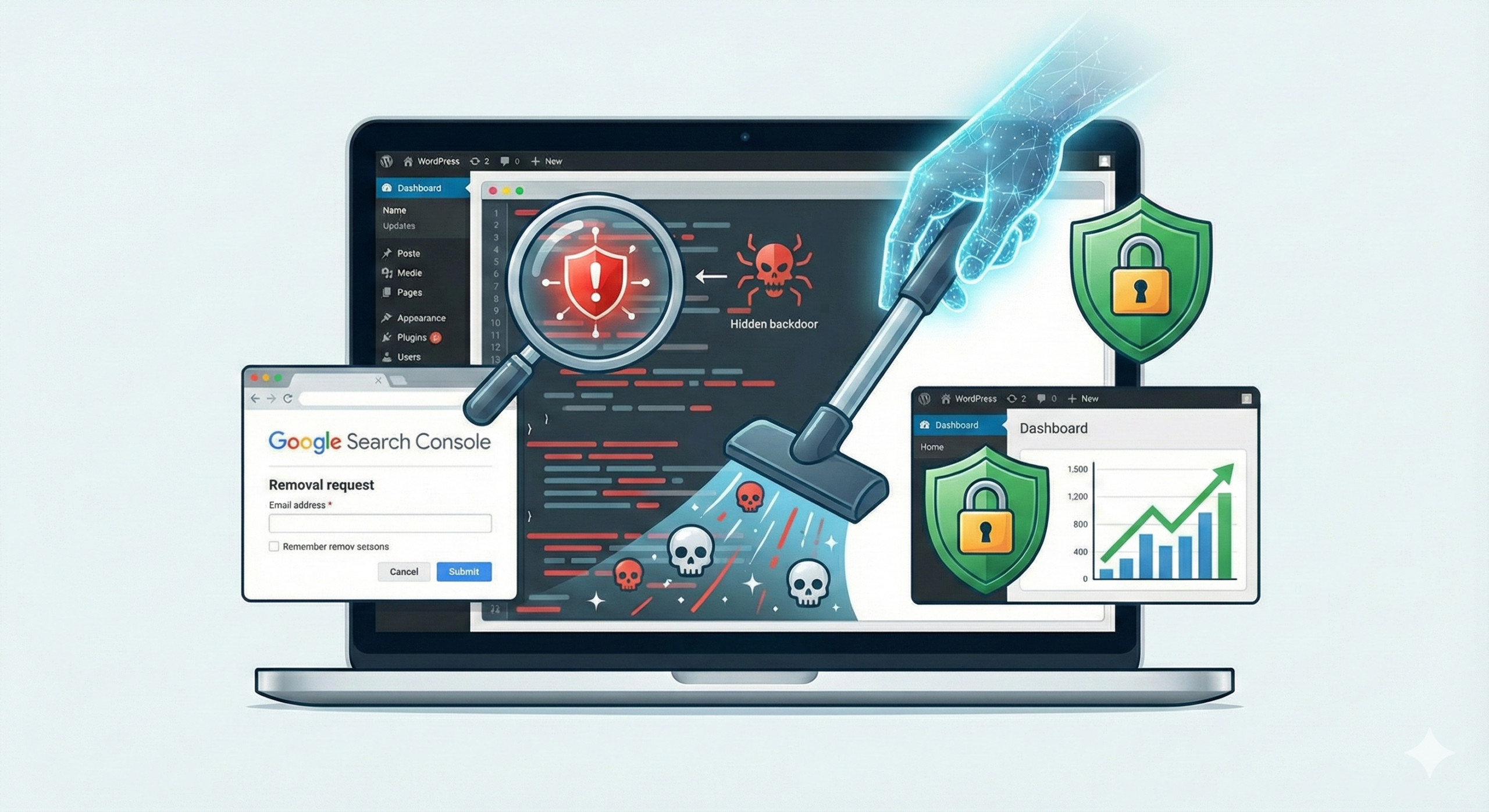 Inizia la Bonifica del Sito rimozione malware wordpress